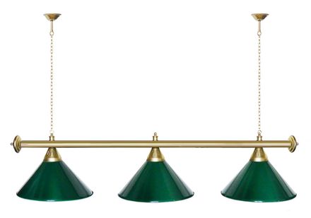 Лампа STARTBILLIARDS 3 пл. (плафоны золотые,штанга хром,фурнитура золото)