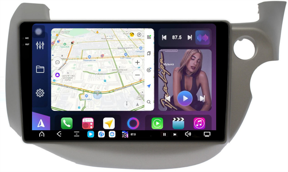 Магнитола для Honda FIT 2 2007-2014, FIT Shuttle - FarCar GX10-9521 монитор 10.36" 2K QLED на Android 14, TS20, 6+128Гб, CarPlay, 4G SIM-слот