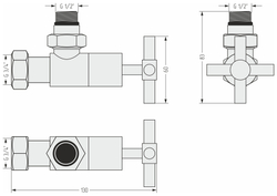 Вентиль Сунержа угловой крест (G 1/2" НР х G 3/4" НГ)