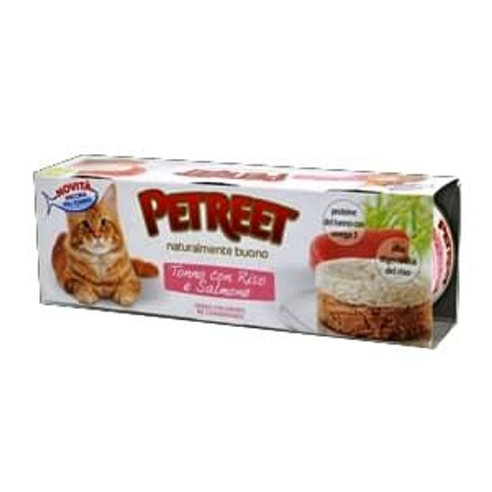 Petreet консервы для кошек тунец с рисом и лососем 85 г