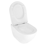 Унитаз подвесной Azario Trevi 495х360х390 безободковый, слив "Скрытое Торнадо", в комплекте с сидением микролифт, белый (AZ-0093UQ3)