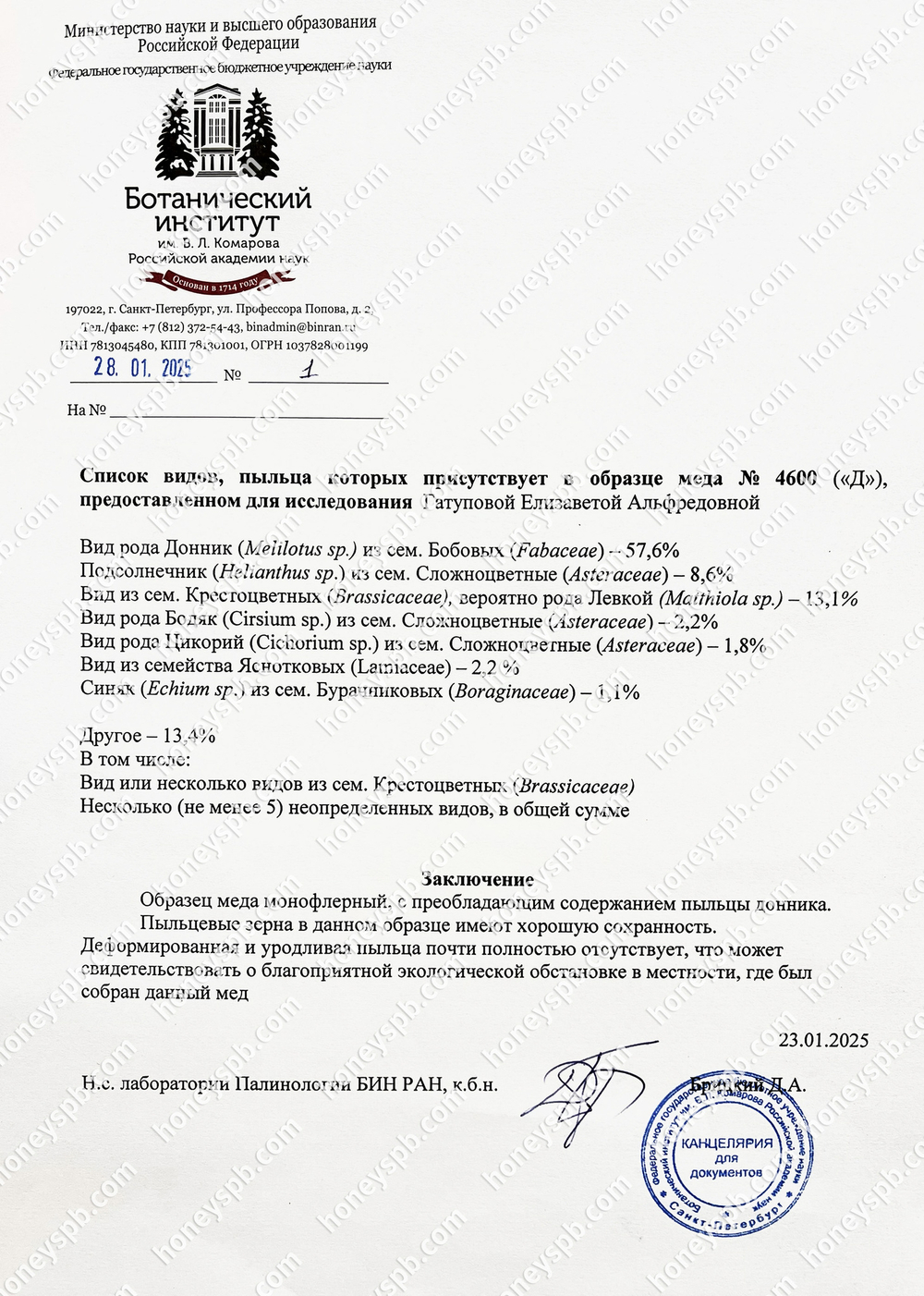 Мёд донник 2024г