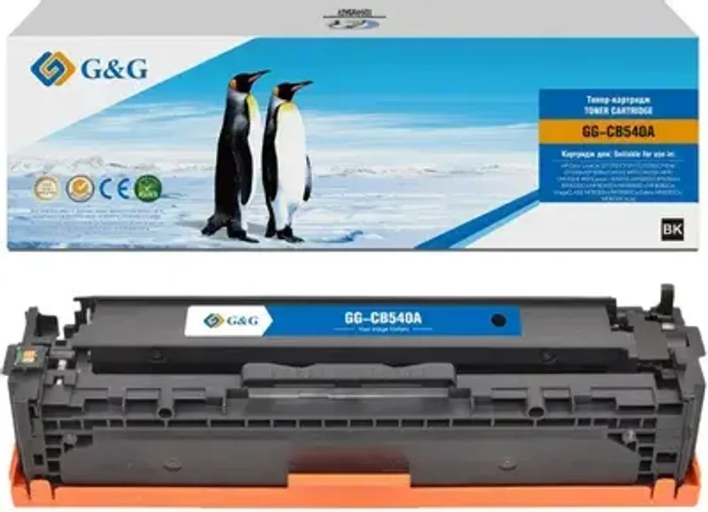 Картридж G&amp;G, аналог HP CF540A/203A для LaserJet M254//M281/M280 (1.4K) черный