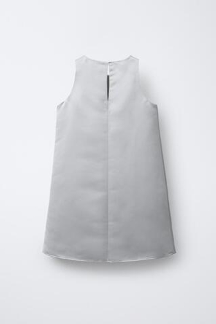 ZARA АТЛАСНОЕ ПЛАТЬЕ С ПАЙЕТКАМИ, СЕРЕБРИСТЫЙ