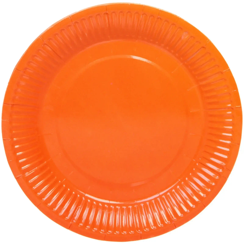 Тарелка бумажная 18 см в наборе 10 шт «Оранжевый»