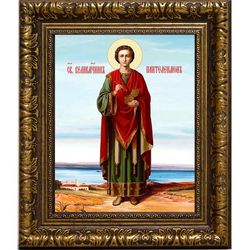 Пантелеимон Целитель в полный рост. Икона на холсте.