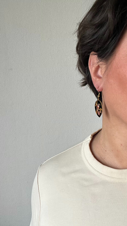 Серьги с эмалью в технике клуазоне