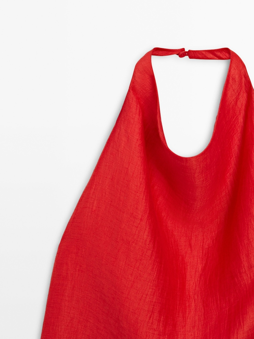 Massimo Dutti Топ с горловиной халтер и открытой спиной, красный