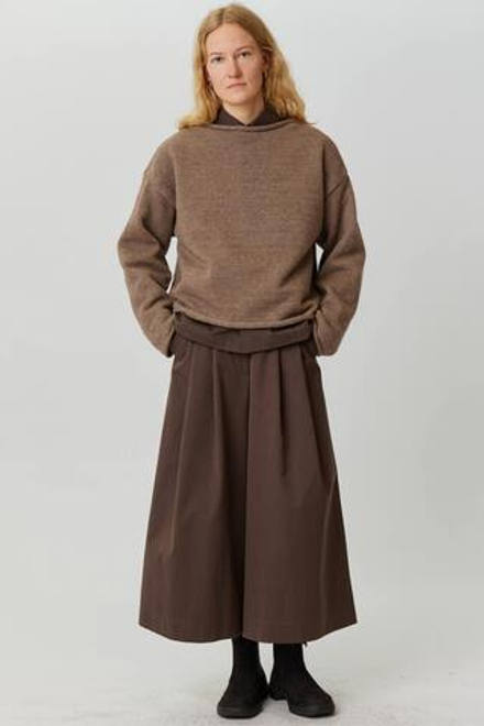 Рыбацкий свитер из шерсти серо-коричневого цвета