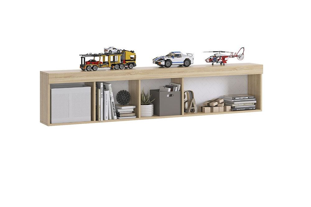 Полка «Форсаж» (дуб сонома/белый), ЛДСП, Мебельсон