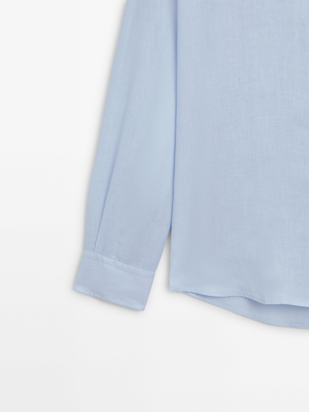 Massimo Dutti Рубашка классического кроя из 100% льна, синий