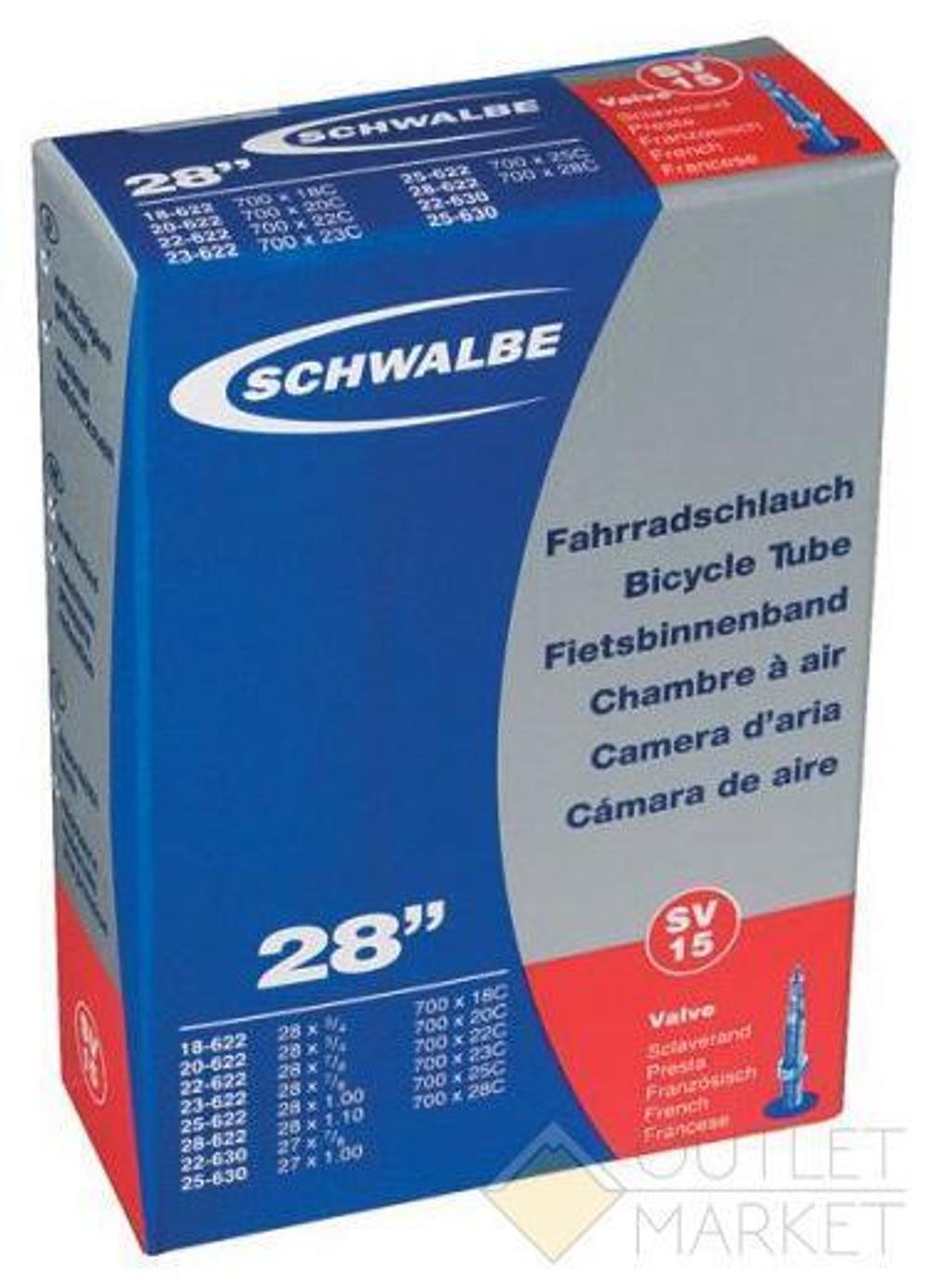 Камера Schwalbe 28 (18/28x622/630) SV15 60мм EK