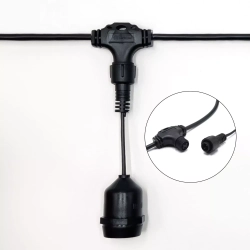 Белт-Лайт UNIBELT 10 м., провод черный Каучук, шаг 50 см., 20 подвесных патронов, IP65, LTC (UBL10m/20L-1)