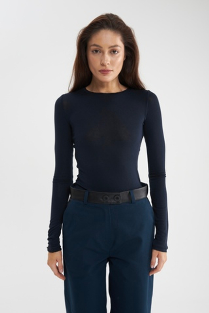 Лонгслив «Light» slim темно-синий