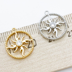 Подвеска Солнце, цвет золото, фианит, размер 16*14 мм, цена за 1 шт