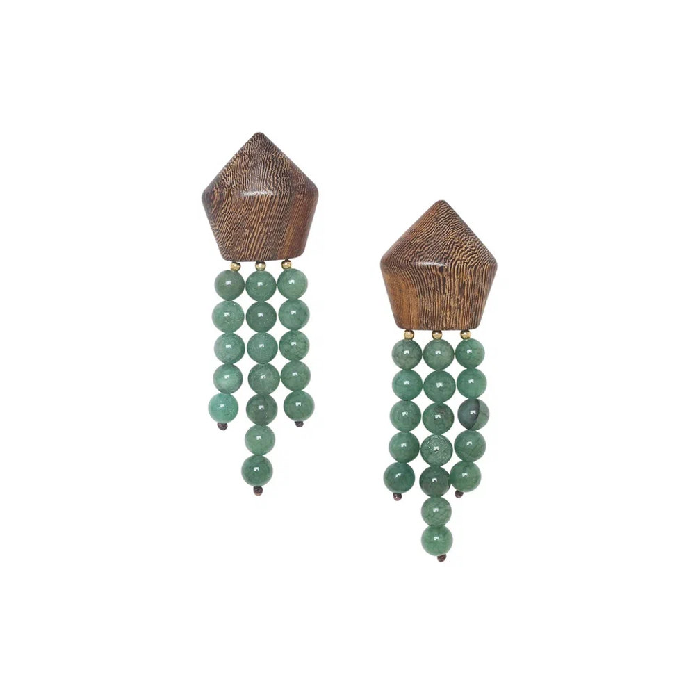 Серьги Nature Bijoux, Aventurine, с деревом роблес и авантюрином, NB26.1-12CP90065 (коричневый)