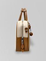 Сумка 333/888 комбинированная со сменным ремешком, брелоком-бантик и надписью впереди