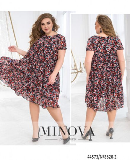 Платье 8620-2-черный-красный Minova Фото 1