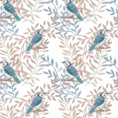 Паттерн с голубыми сойками