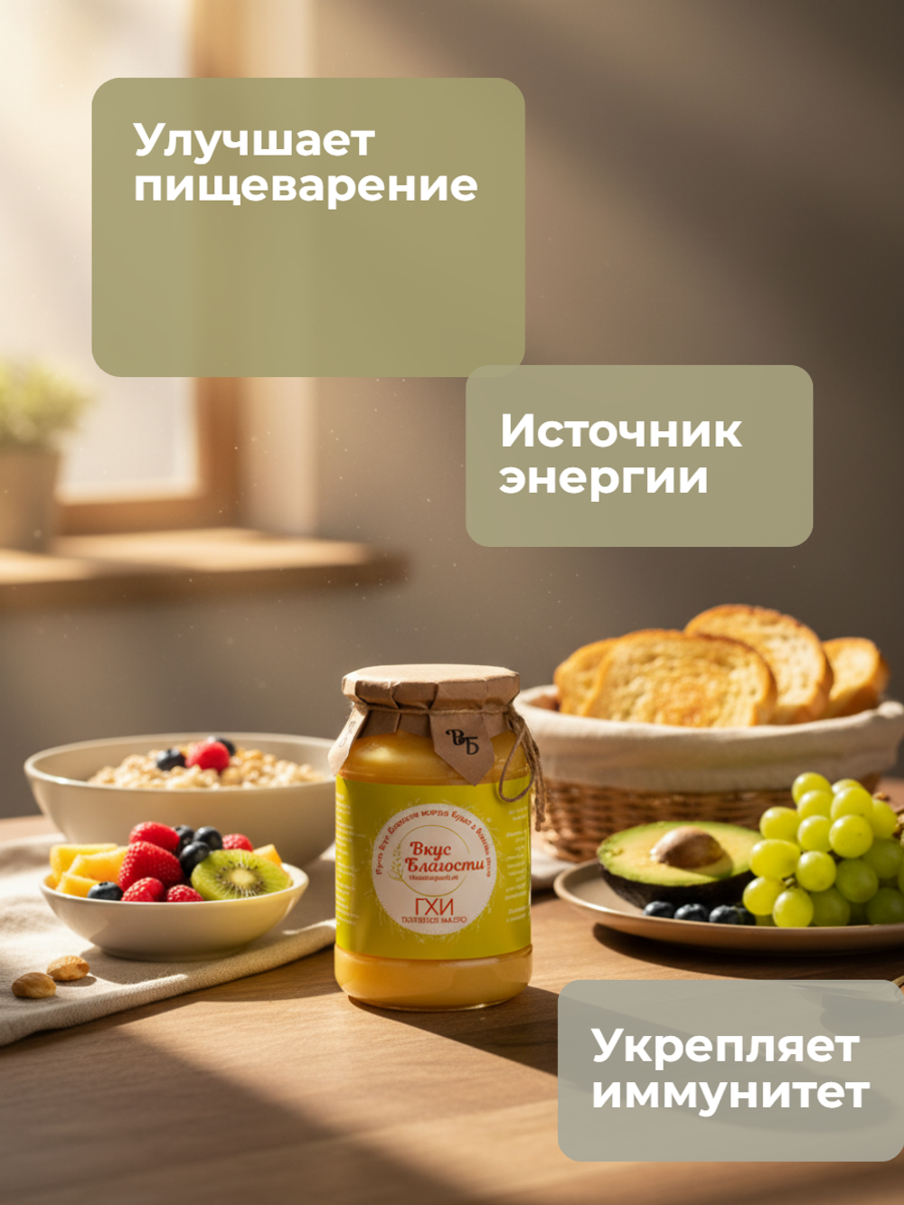 Масло Гхи Классическое жир. 99% "Вкус Благости" 0,8 кг