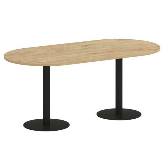 Onix Direct Стол овальный O.SPRG-3 Тиквуд Светлый/Металл Черный 1800*900*750