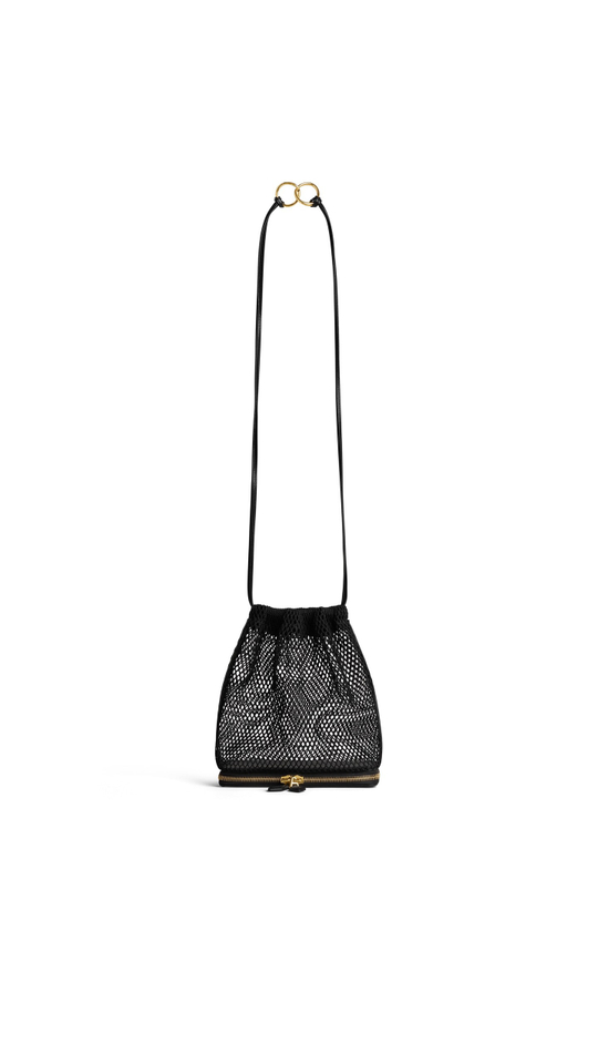 ALAÏA СУМКА LE POCHON В СЕТОЧКУ, ЧЕРНЫЙ