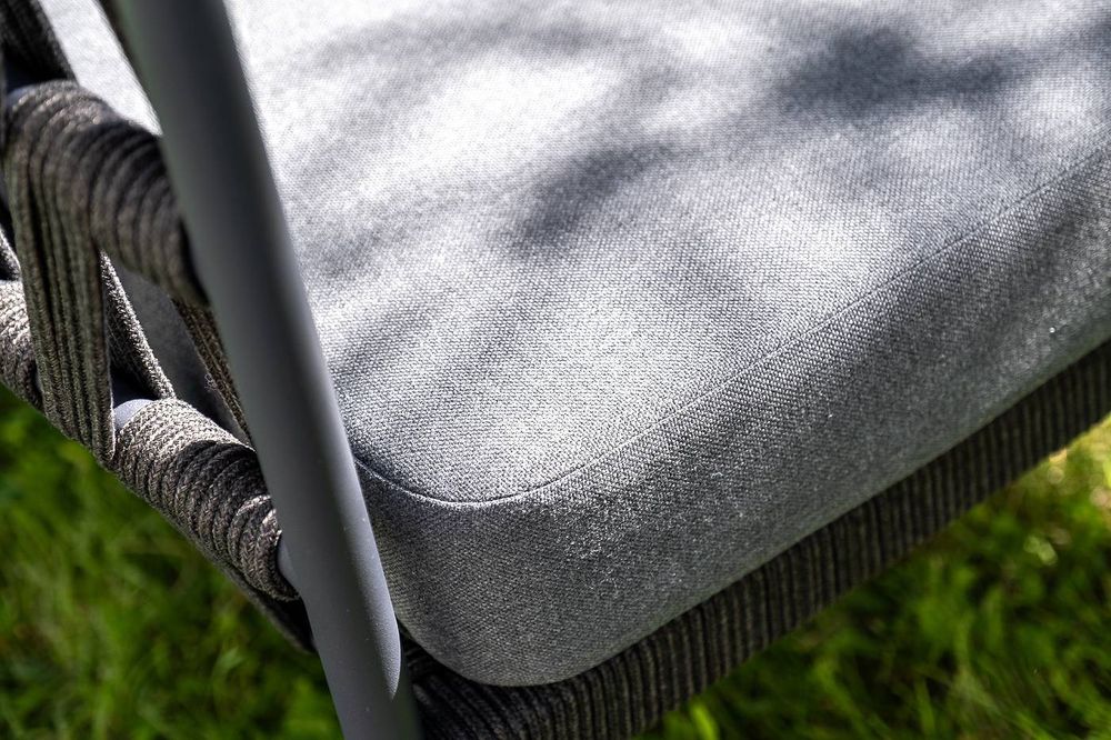 "Диего" лаунж-зона 4-местная плетеная из роупа (веревки), каркас алюминиевый темно-серый, роуп темно-серый