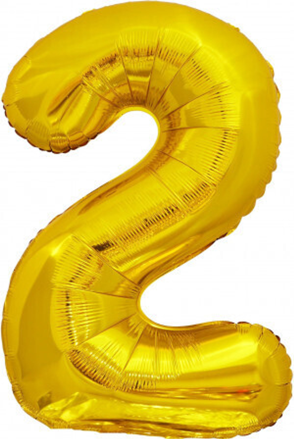 Шар (34''/86 см) Цифра, 2 ЭКО, Золото, 1 шт. в упак.