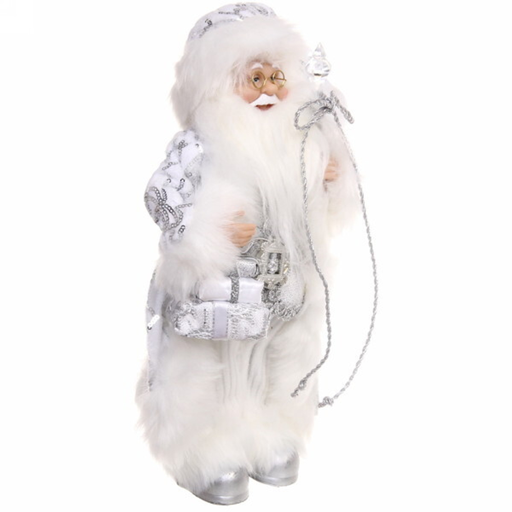 Дед Мороз - Лесовичок «Серебряная шуба» 30 см (без музыки)