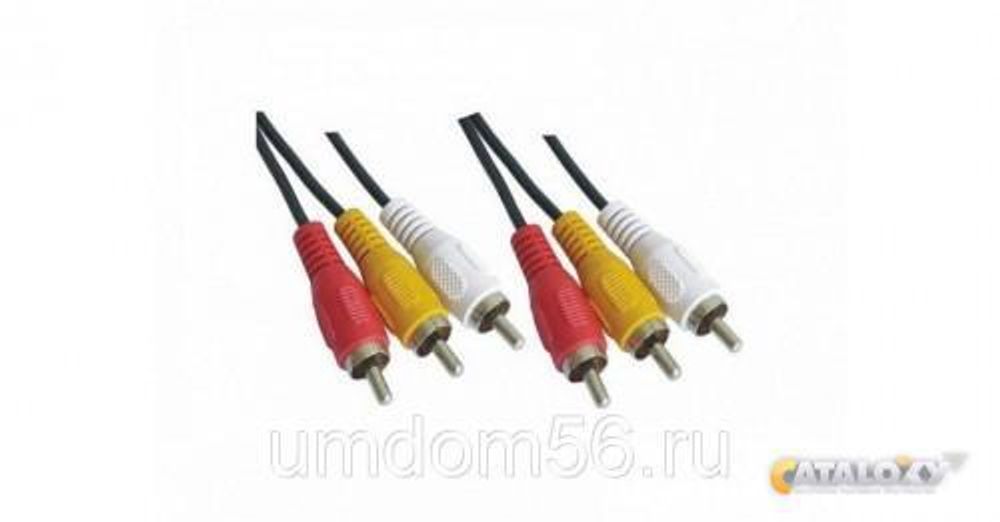 Кабель 3RCA+3RCA Lumax 1. 5 м. (черн. )