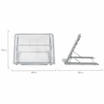 Подставка для книг, ноутбуков, планшетов BRAUBERG "Germanium", 240х195х20 мм, серебро, металл, 237984