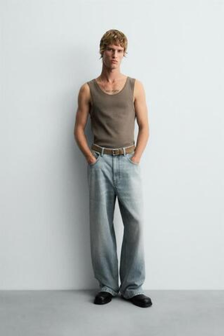 ZARA ДЖИНСЫ BAGGY FIT, ВОДЯНИСТО-ГОЛУБОЙ
