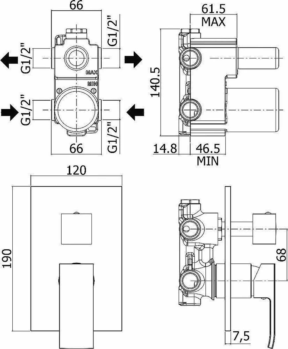 Смеситель для душа Paffoni ELLE EL018NO/M
