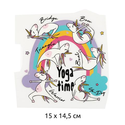 Термотрансфер  Yoga Time 15х14,5см