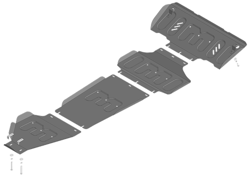 Защита стальная 2 мм Р; Д, КПП; РК BAIC BJ40 MOTODOR.78503