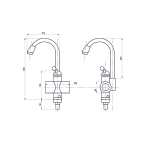 Проточный водонагреватель WH-001 (3,3 кВт, УЗО, кухня) MIXLINE