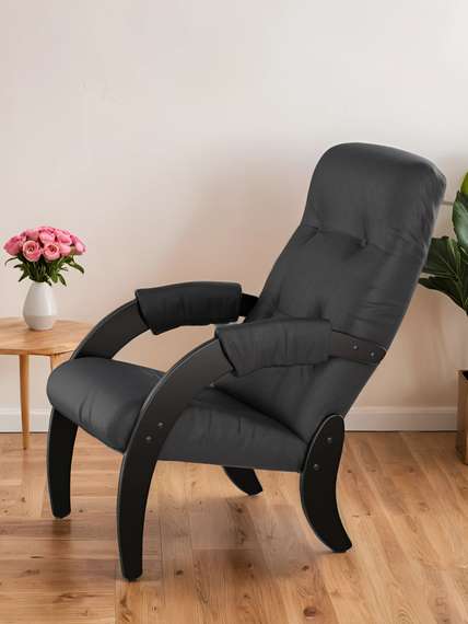 Кресло для отдыха Модель 61 экокожа Дунди 109, каркас венге