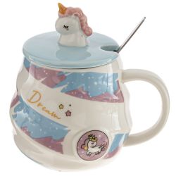 GAEM Кружка с крышкой и ложкой, 480 мл, L7,5 W7,5 H9 см