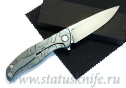 Нож Широгоров Flipper 95 R  T-узор М390 As blue mrbsфотография - 2