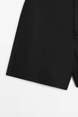 Massimo Dutti Короткие шорты из 100% льна, черный