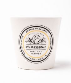 Ваниль - Ветивер, свеча в фарфоре, Pour de Beau