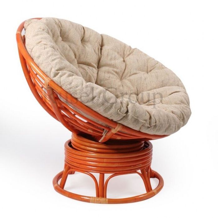 Кресло-качалка Papasan Swivel с подушкой Rattandesign