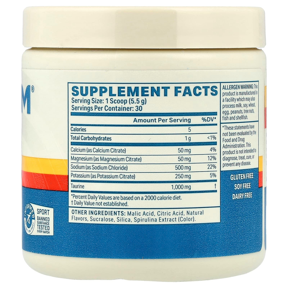 Podium Nutrition, соль и электролиты, со вкусом голубой малины, 165 г (5,82 унции)