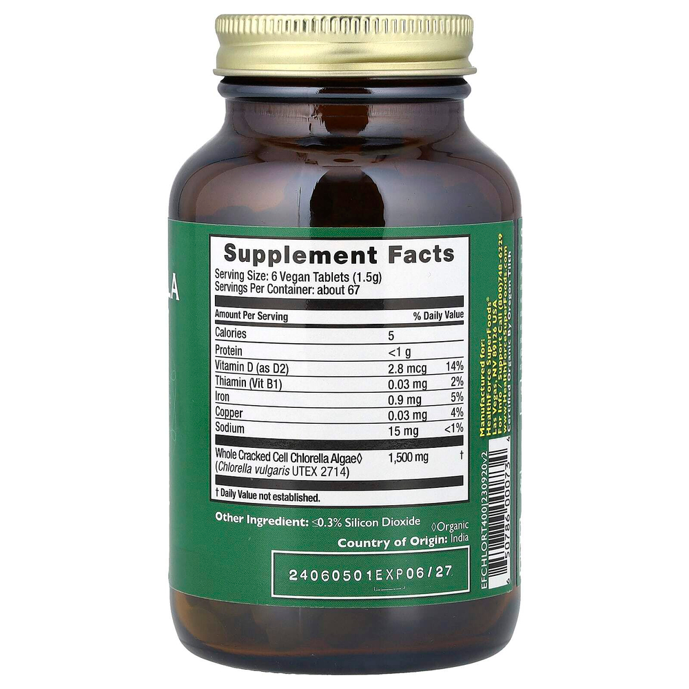HealthForce Superfoods, Chlorella Manna ™, 400 веганских таблеток ™