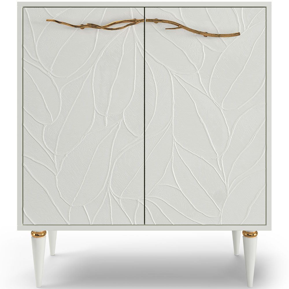 Комод Арт Колор leaves Классик Голд с 2 полками Белый опал