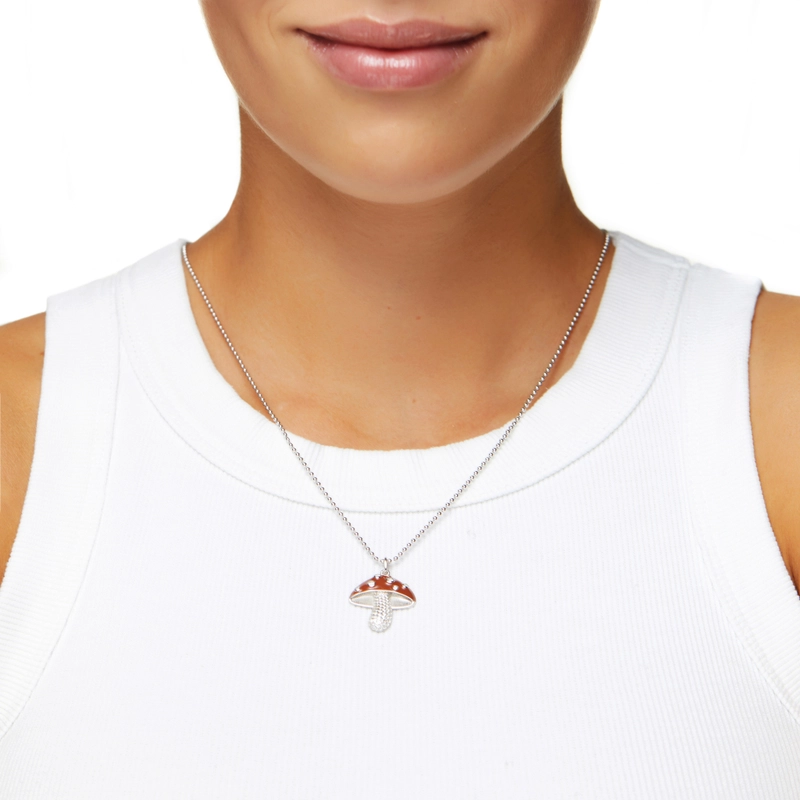 Колье Кристальный Мухоморчик – Коричневое