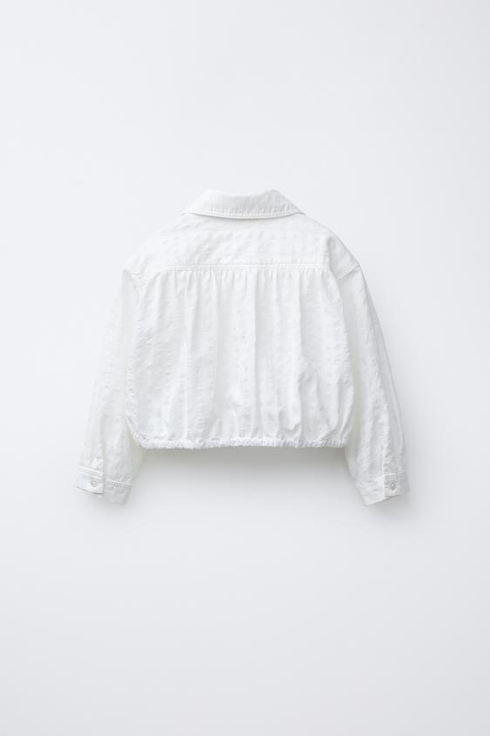 ZARA РУБАШКА ИЗ РЕЛЬЕФНОЙ ТКАНИ С УЗЛОМ, БЕЛЫЙ