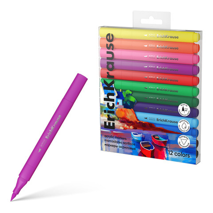 Набор маркеров акриловых  12цв. кистевидн. ErichKrause ArtSpirit