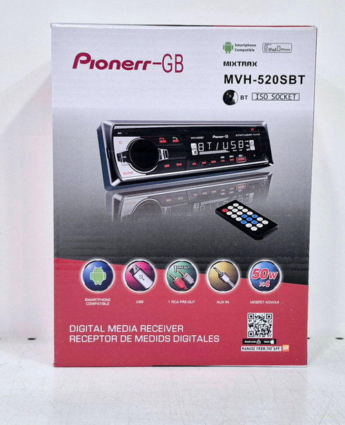 Автомагнитола (1din) / Pioneer.GB MVH-520SBT ( автомагнитола 1 дин din 520 )