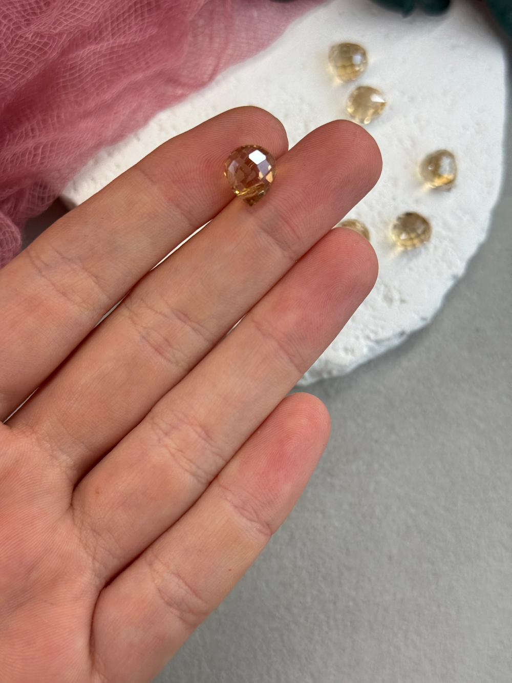 Бусины из стекла, квадрат, Медь, 8 мм, 10 штук